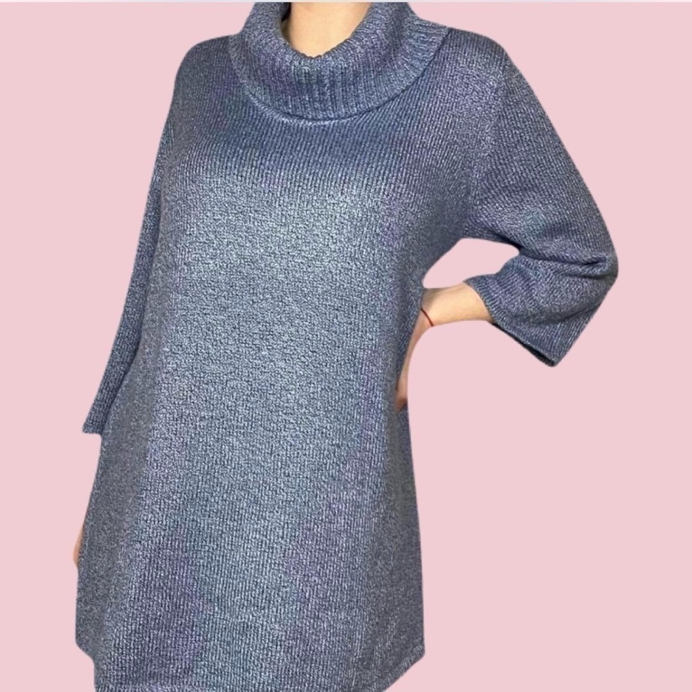 Blue Knit Sweater Dress